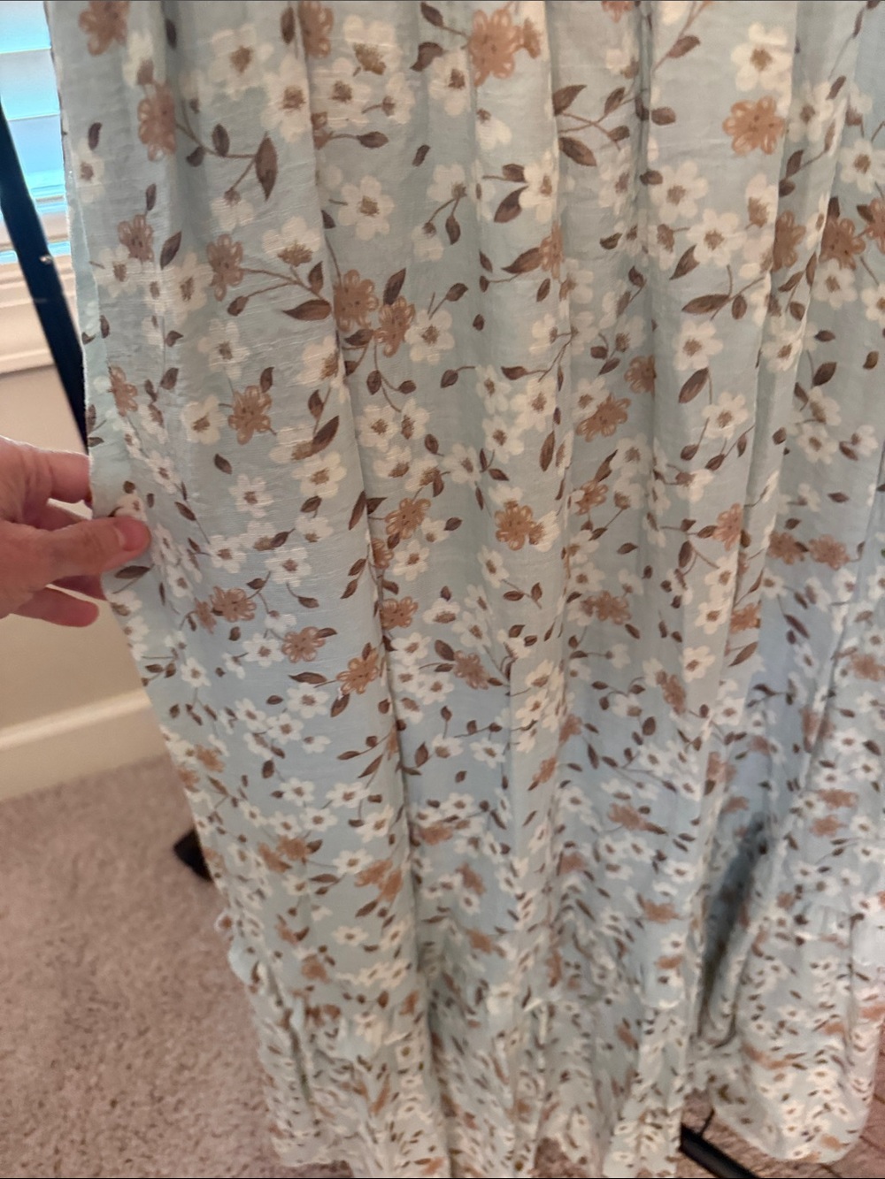Blu Pepper Light Blue Floral Ruffle Strap Maxi Dress - Picture 6 of 6